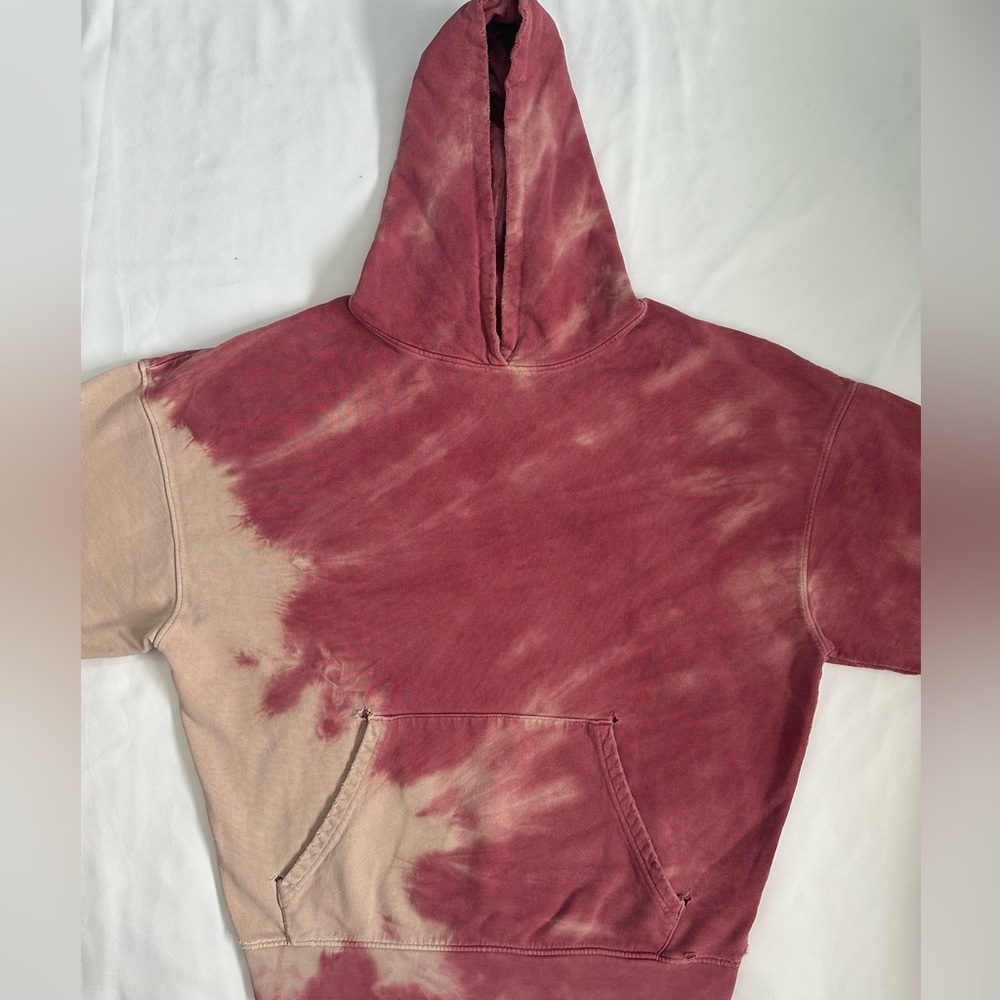 EN.ES Faded and Distressed Streetwear Tie-Dye Style Hoodie - Picture 3 of 13